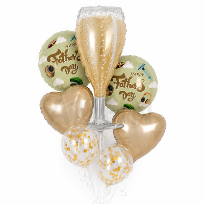AMFIN [Elite Bunch Series] Father's Day Champagne Glass Balloon Bouquet V5 - Pack of 7