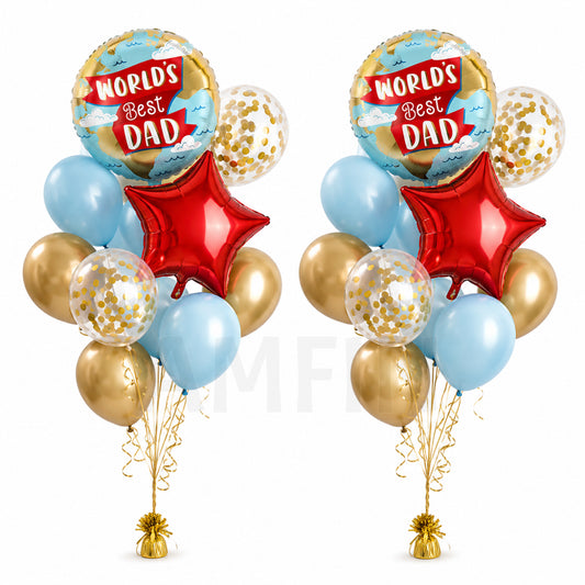 AMFIN [Classic Bunch Series] Father's Day Celebration Balloons Bouquet V3 - Pack of 20