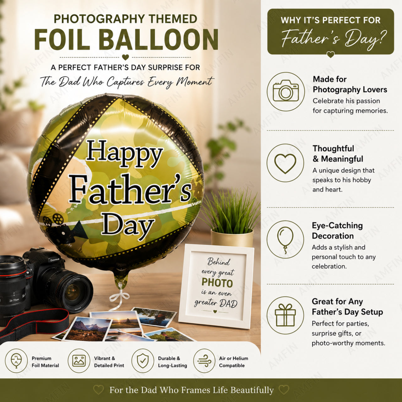 AMFIN [Signature Bunch Series] Father’s Day Moustache & Tuxedo Suit Balloon Bouquet V6 - Pack of 7