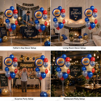 AMFIN [Classic Bunch Series] Father's Day Celebration Balloons Bouquet V1 - Pack of 20