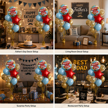 AMFIN [Classic Bunch Series] Father's Day Celebration Balloons Bouquet V3 - Pack of 20