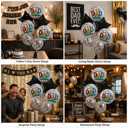 AMFIN [Elite Bunch Series] Father's Day Balloon Bouquet V2 - Pack of 7