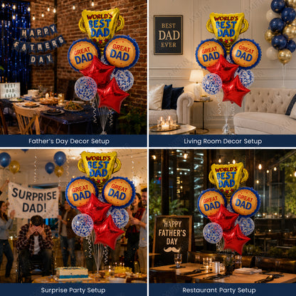AMFIN [Elite Bunch Series] Father's Day Trophy Balloon Bouquet V1 - Pack of 7