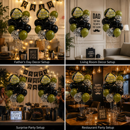 AMFIN [Classic Bunch Series] Father's Day Celebration Balloons Bouquet V6 - Pack of 20