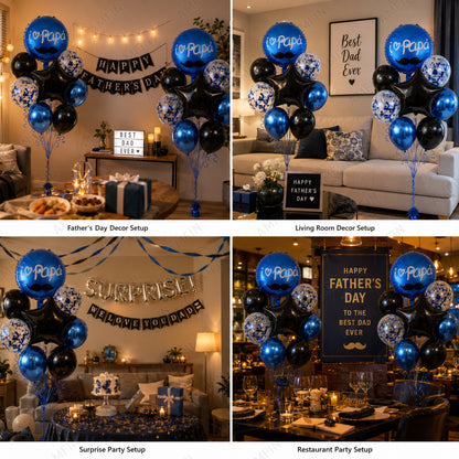 AMFIN [Classic Bunch Series] Father's Day Celebration Balloons Bouquet V4 - Pack of 20