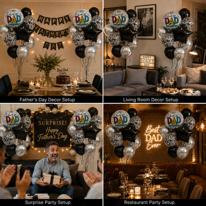 AMFIN [Classic Bunch Series] Father's Day Celebration Balloons Bouquet V2 - Pack of 20