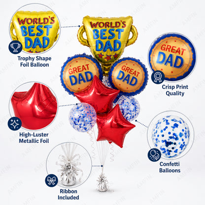 AMFIN [Elite Bunch Series] Father's Day Trophy Balloon Bouquet V1 - Pack of 7