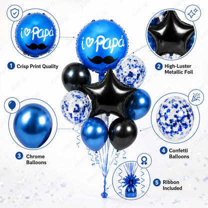 AMFIN [Classic Bunch Series] Father's Day Celebration Balloons Bouquet V4 - Pack of 20