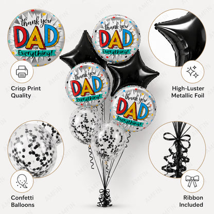AMFIN [Elite Bunch Series] Father's Day Balloon Bouquet V2 - Pack of 7