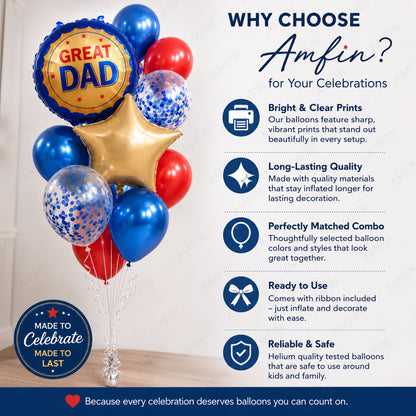 AMFIN [Classic Bunch Series] Father's Day Celebration Balloons Bouquet V1 - Pack of 20