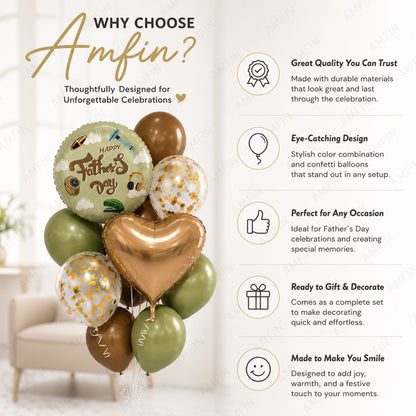 AMFIN [Classic Bunch Series] Father's Day Celebration Balloons Bouquet V5 - Pack of 20