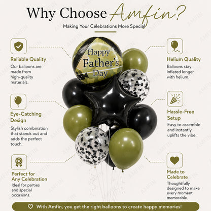AMFIN [Classic Bunch Series] Father's Day Celebration Balloons Bouquet V6 - Pack of 20