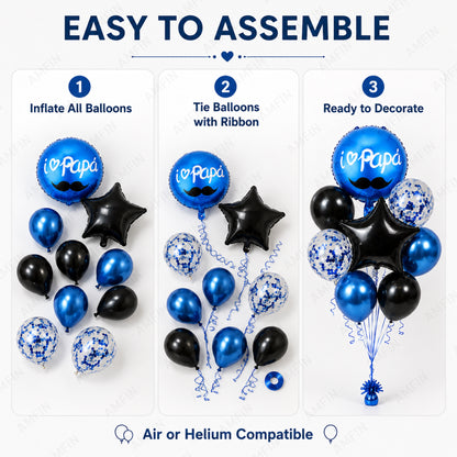 AMFIN [Classic Bunch Series] Father's Day Celebration Balloons Bouquet V4 - Pack of 20